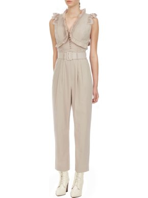 Self Portrait Cotton Broderie Sleeveless Jumpsuit