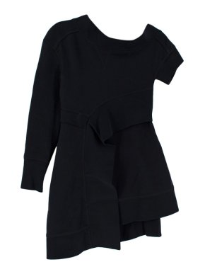 Burberry Off The Shoulder Black Cotton Dress