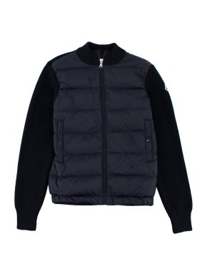 Moncler Kids 14Y Navy Knit Puffer Jacket