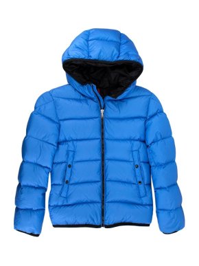 Moncler Kids 12Y Cobalt Blue Hooded Puffer Jacket