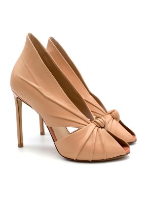 Fransesco Russo Stiletto Knotted Nude Pumps