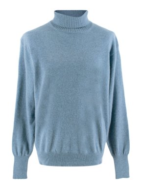 Doriani Blue Cashmere Turtleneck