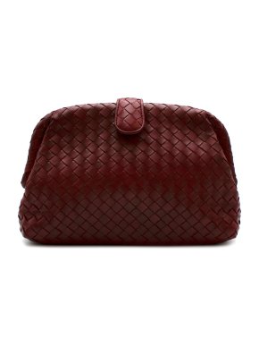 Bottega Veneta The Lauren 1980 Burgundy Intrecciato Clutch
