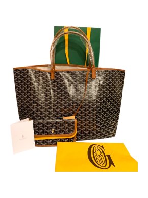 Goyard black chevron print St. Louis GM Tote