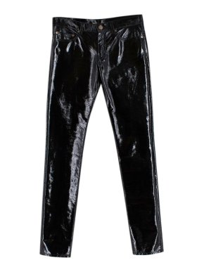 Saint Laurent Mid-Rise Slim Fit Vinyl Trousers