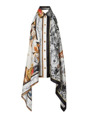 Burberry Animalia Print Scarf Panel Bodysuit