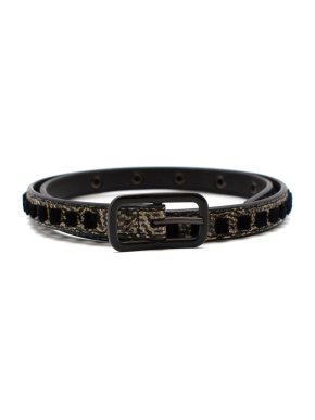 Bottega Veneta Natural Snake Print Skinny Belt