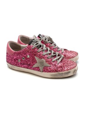 Golden Goose Deluxe Brand Superstar Trainers in Pink Glitter