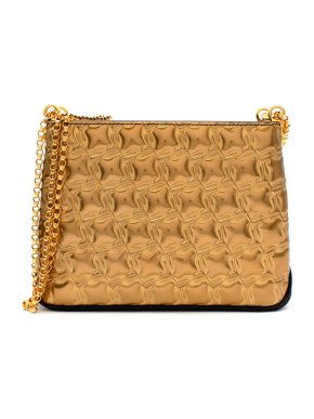 Christian Louboutin Gold Textured Triloubi Bag