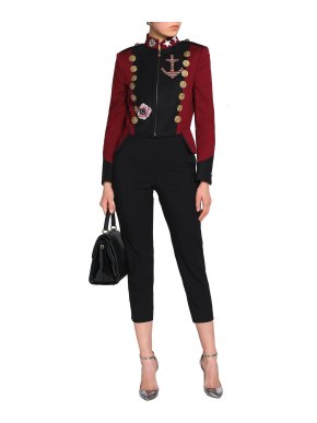 Dolce & Gabbana Embellished Claret Military Jacket