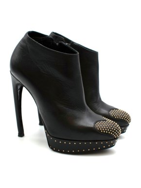 Alexander McQueen Studded Stiletto Platform Ankle Boots