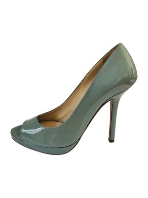 Prada Blue Patent Peep-Toe Pumps