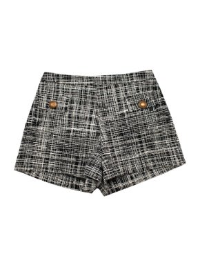Boutique Moschino Black & White Tweed Printed Shorts