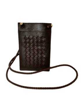 Bottega Veneta Brown Intrecciato Iphone Wallet
