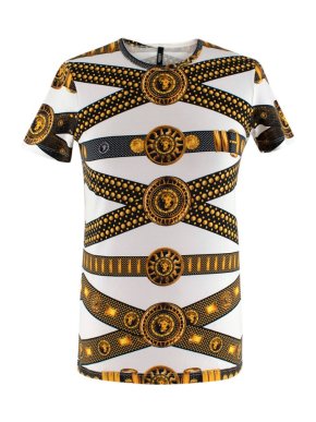 Versus Versace Womens Gold Belt Print T-Shirt