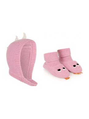 Stella McCartney Kids Pink Knit Bonnet & Booties