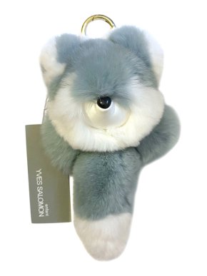 Yves Salomon Enfant Rabbit Fur Fox Key Ring
