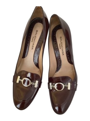 Balenciaga brown patent leather pumps, sz. 39