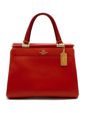 Coach Red Leather Tote Bag