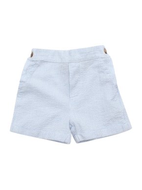 Thomas Brown Baby Blue Pin-Striped Shorts