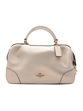 Coach Off-White Grained Leather Bowler Bag