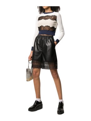 Self Portrait Lace Panel Knit Top