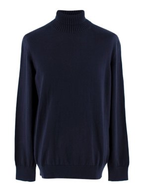 Doriani Navy Blue Turtle Neck Jumper