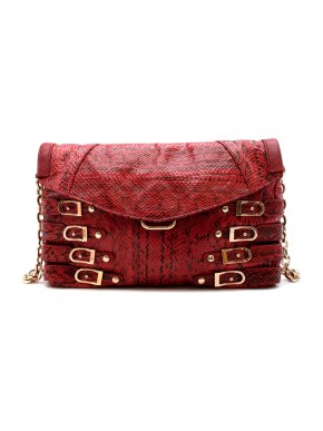 Jimmy Choo Red Python Chain Shoulder Bag