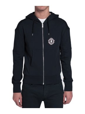 Alexander McQueen Military Badge Detail Zip Hoodie