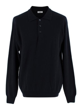 Balmain Black Cashmere Polo Jumper