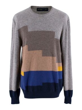 Etro Mens Large Cashmere Colourblock Jumper