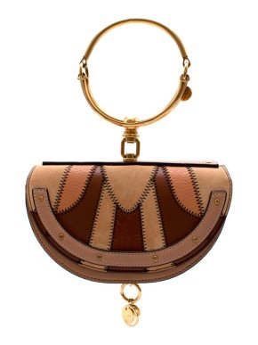 Chloe Leather & Suede Patchwork Nile Minaudiere Cross-Body Bag