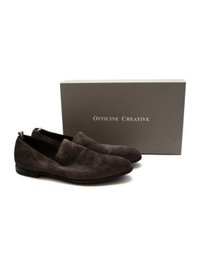 Officine Creative Jep 1 Distressed Brown Suede Loafers
