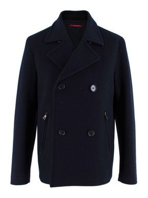 Prada Navy Blue Wool Peacoat