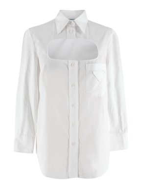 Prada White Cutout cotton-poplin shirt