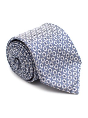 Michele Negri Blue Embroidered Silk Tie