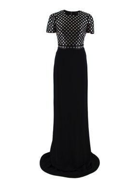 Burberry Prorsum Black Studded Gown