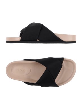 Celine Twist black & nude boxy flat sandals