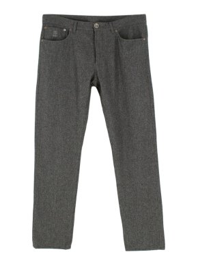 Brunello Cucinelli Mens Wool Grey Trousers