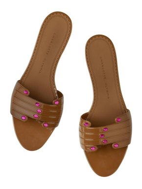 Charlotte Olympia Manipedi Brown Slides