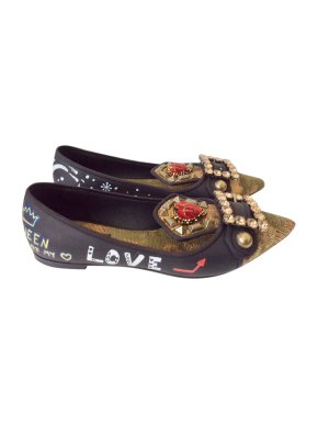 Dolce & Gabbana Crystal Embellished Graffiti Pumps