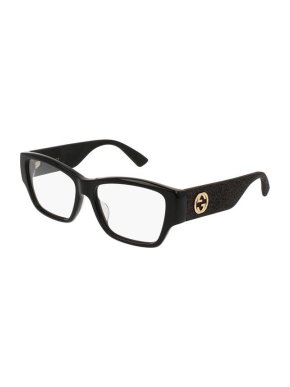 Gucci GG0104OA black glitter arm acetate glasses