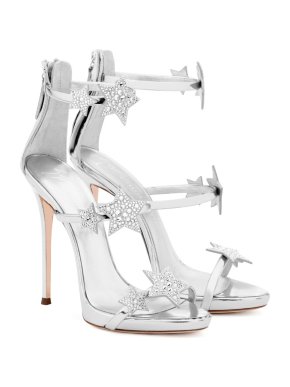 Giuseppe Zanotti Silver Star System Crystal Embellished Sandals