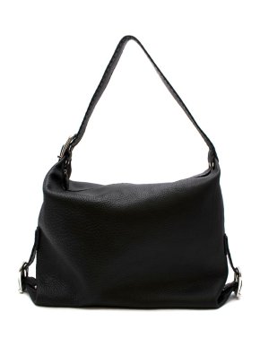 Fendi Black Leather Buckle Detail Tote Bag
