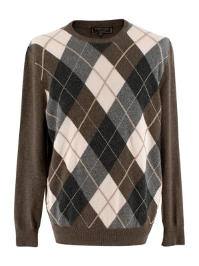 Canali Argyle Mens Cashmere Jumper