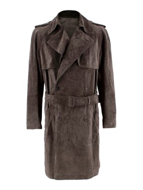 Asprey London Brown Suede Trench Coat