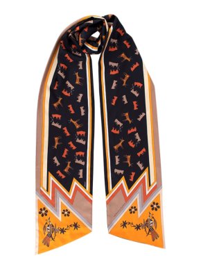 Hermes Kachinas Silk Maxi Twilly Cut