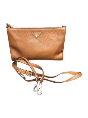 Prada brown leather crossbody bag