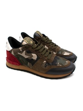Valentino Star Camo Rockstud Sneakers