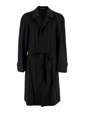 Corneliani Black Cashmere Trench Coat